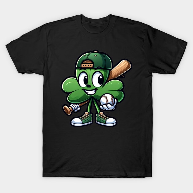 Shamrock Baseball Boys Girls St Patricks Day Lucky Baseball T-Shirt by AE Desings Digital